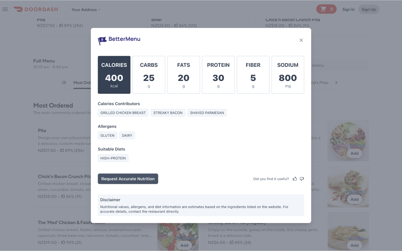 BetterMenu for Doordash media 4
