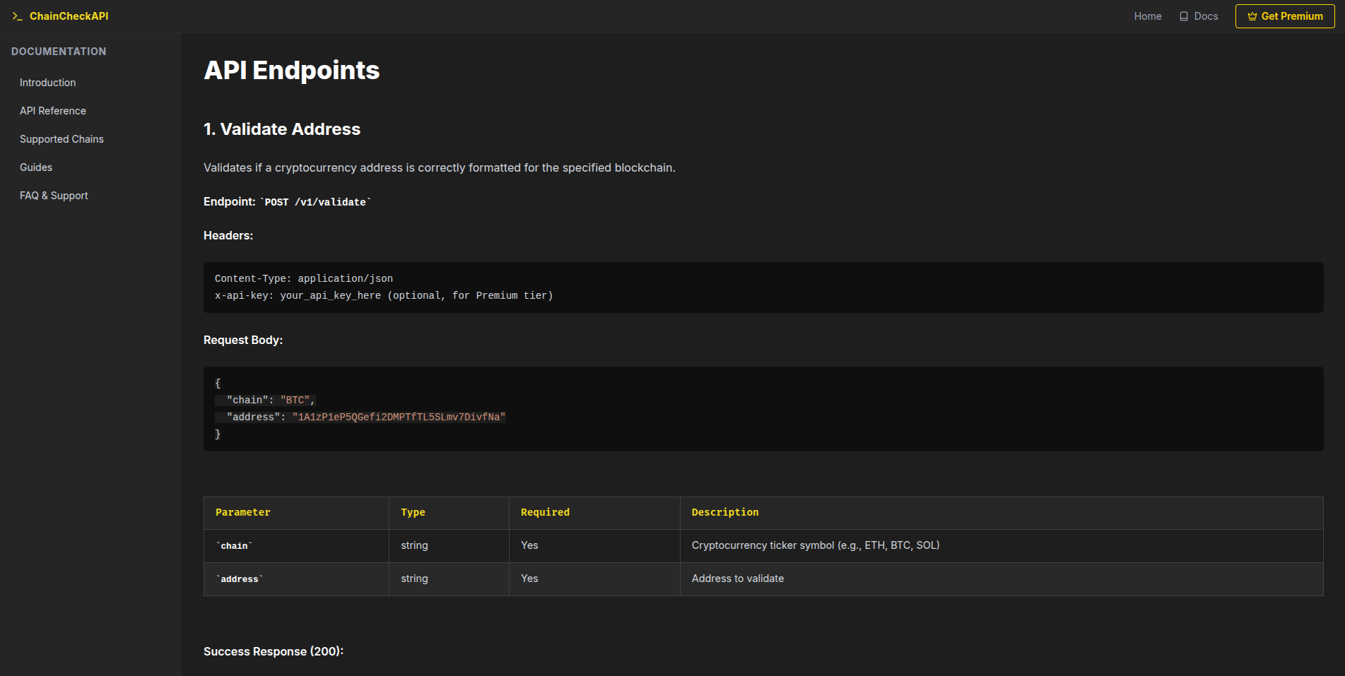 ChainCheck API - Screenshot 3 showing product features and functionality