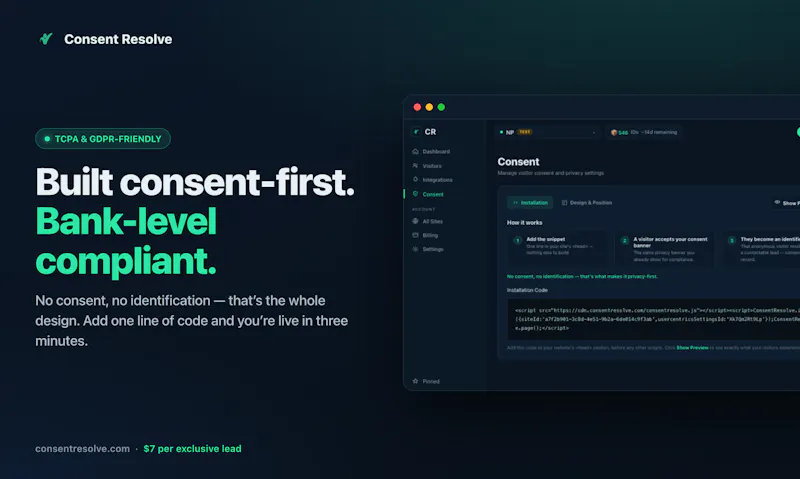 Consent Resolve Visitor Identification screenshot 9