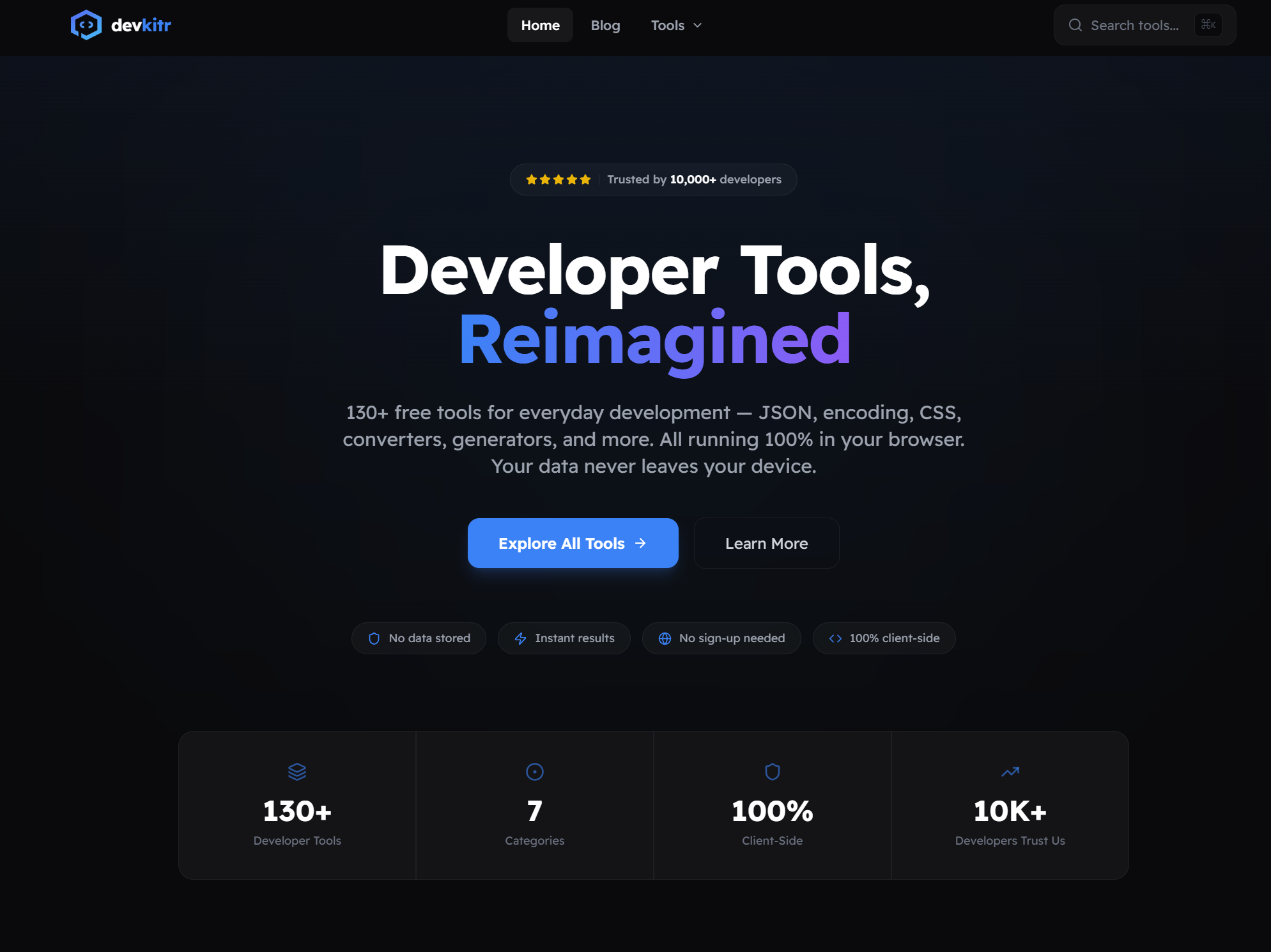 Devkitr - Main product screenshot demonstrating key features and user interface