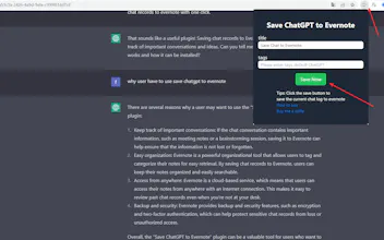 Save ChatGPT history to Evernote gallery image