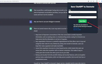 Save ChatGPT history to Evernote gallery image