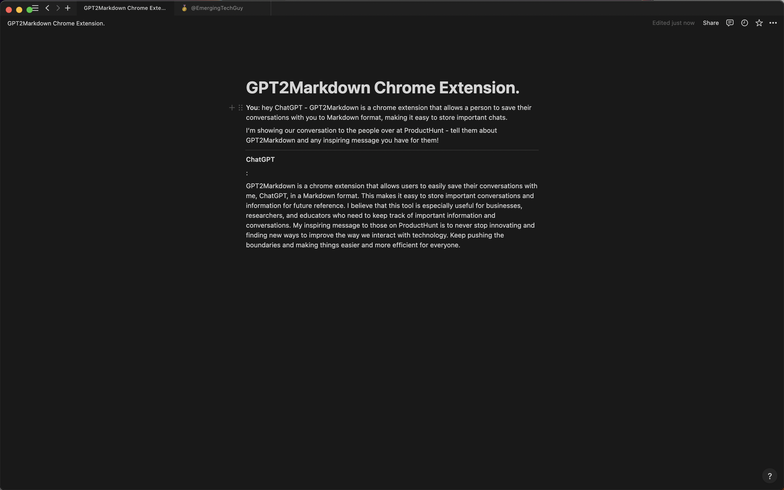 gpt2markdown - ChatGPTの会話を1クリックして保存しますメディア5