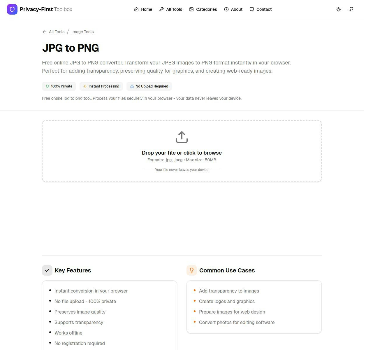 Privacy First Tools - Free and Private - Screenshot 4 showing product features and functionality