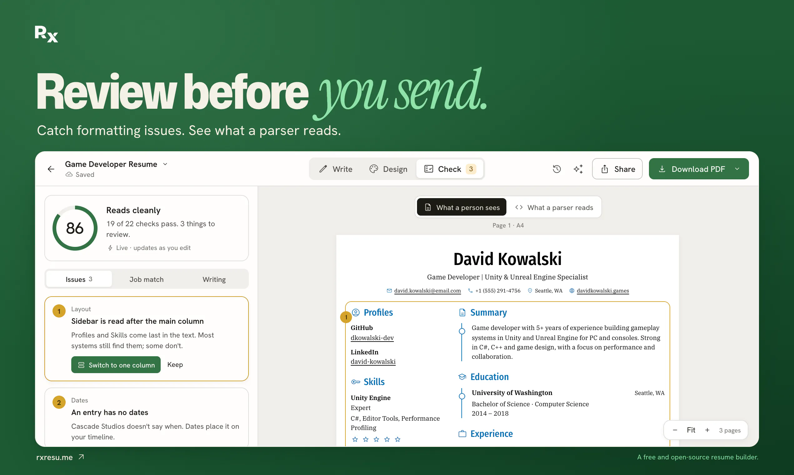 Reactive Resume v6 gallery image