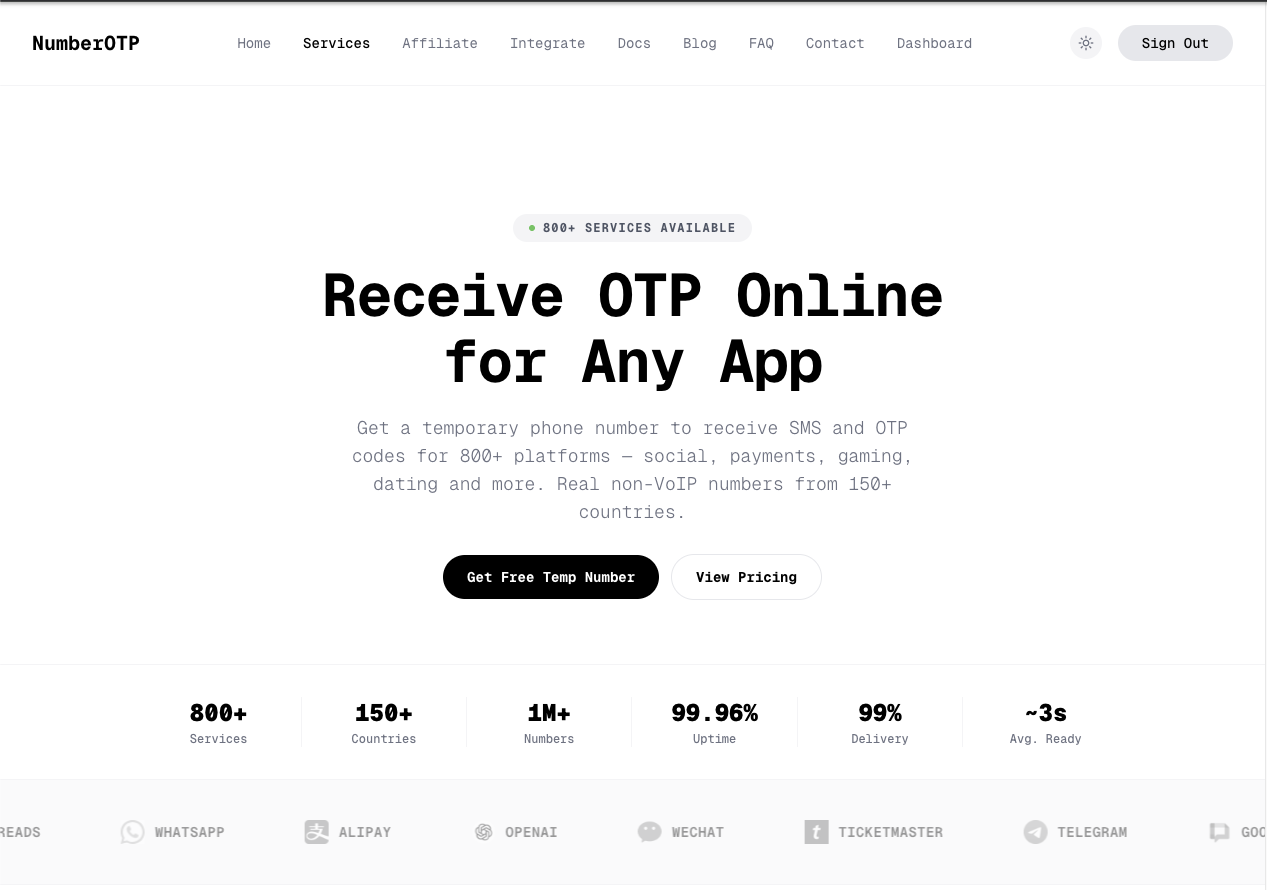 NumberOTP — Temp Phone Numbers for OTP gallery image