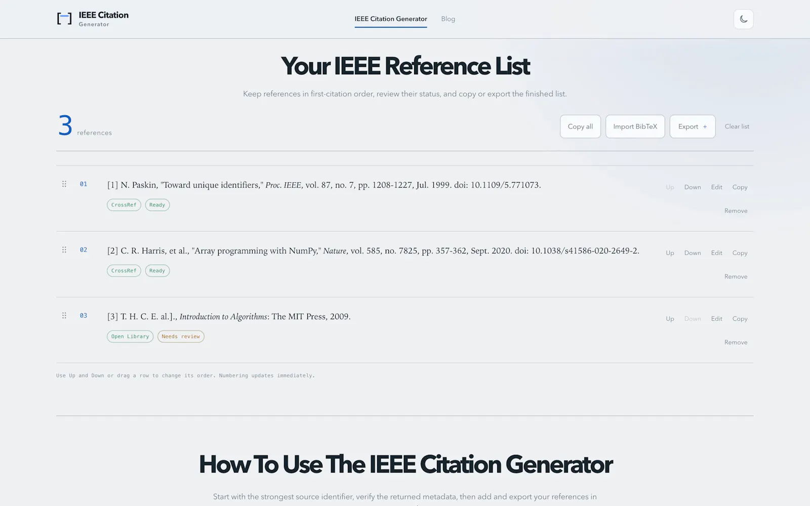 IEEE Citation Generator screenshot 3