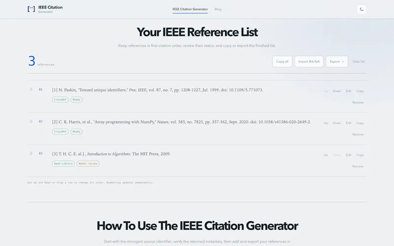 IEEE Citation Generator screenshot 3