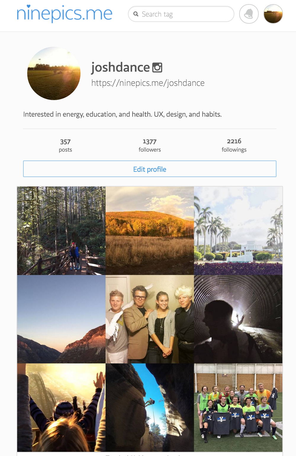 NinePics Instagram Directory