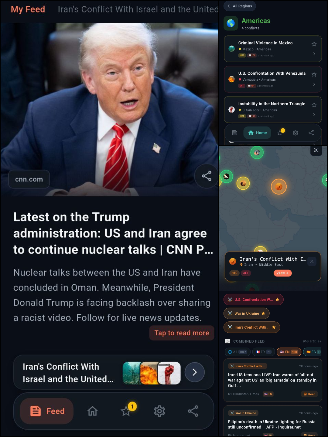 Geopolitics & Conflict Monitor - Product Hunt launch logo and brand identity