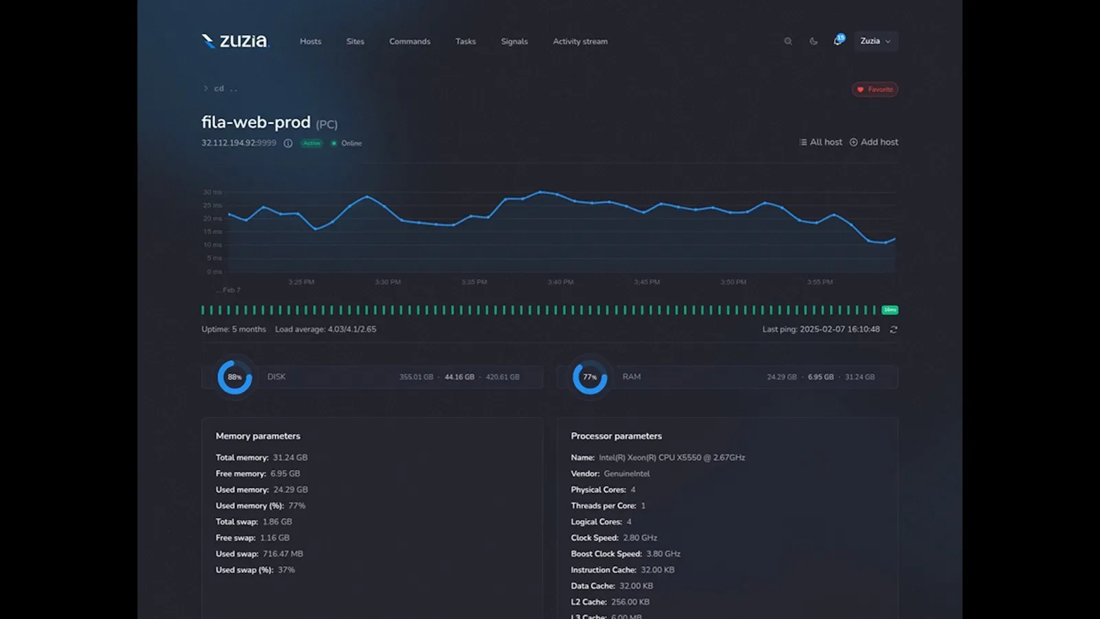 Zuzia — Server & website monitoring screenshot 2 (video preview)