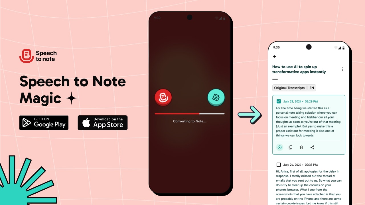 Speech om de mobiele app op te merken - Notes onderweg maken!Online, offline media 1