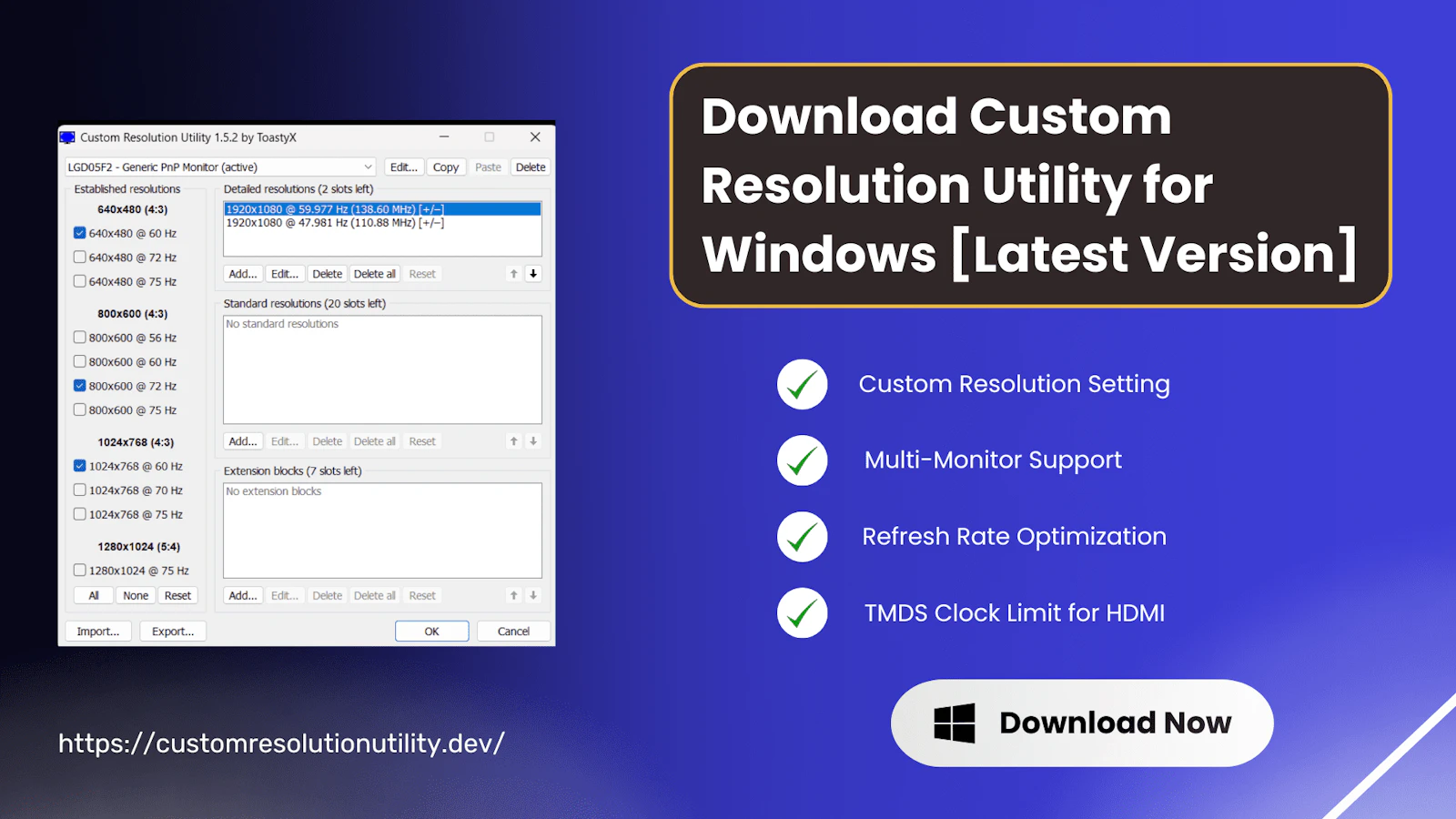 Custom Resolution Utility screenshot 2