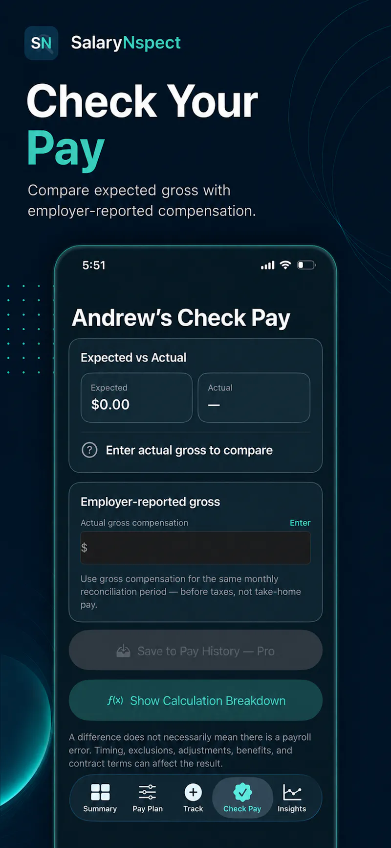 SalaryNspect - ProSal Calculator screenshot 4