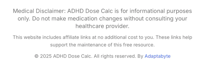 ADHD Dose Calc gallery image