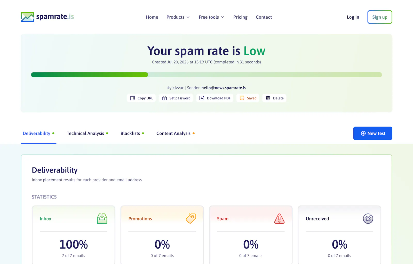 SpamRate screenshot 1