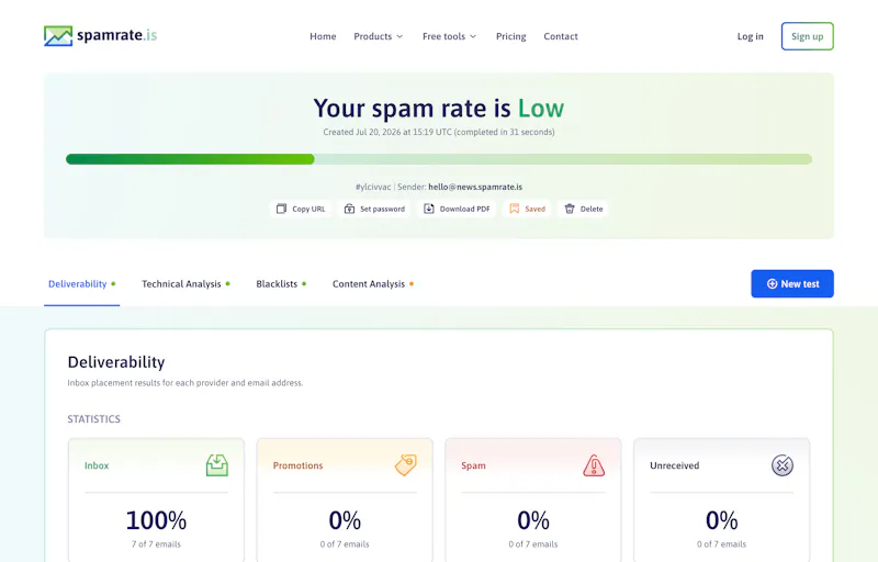 SpamRate screenshot 1