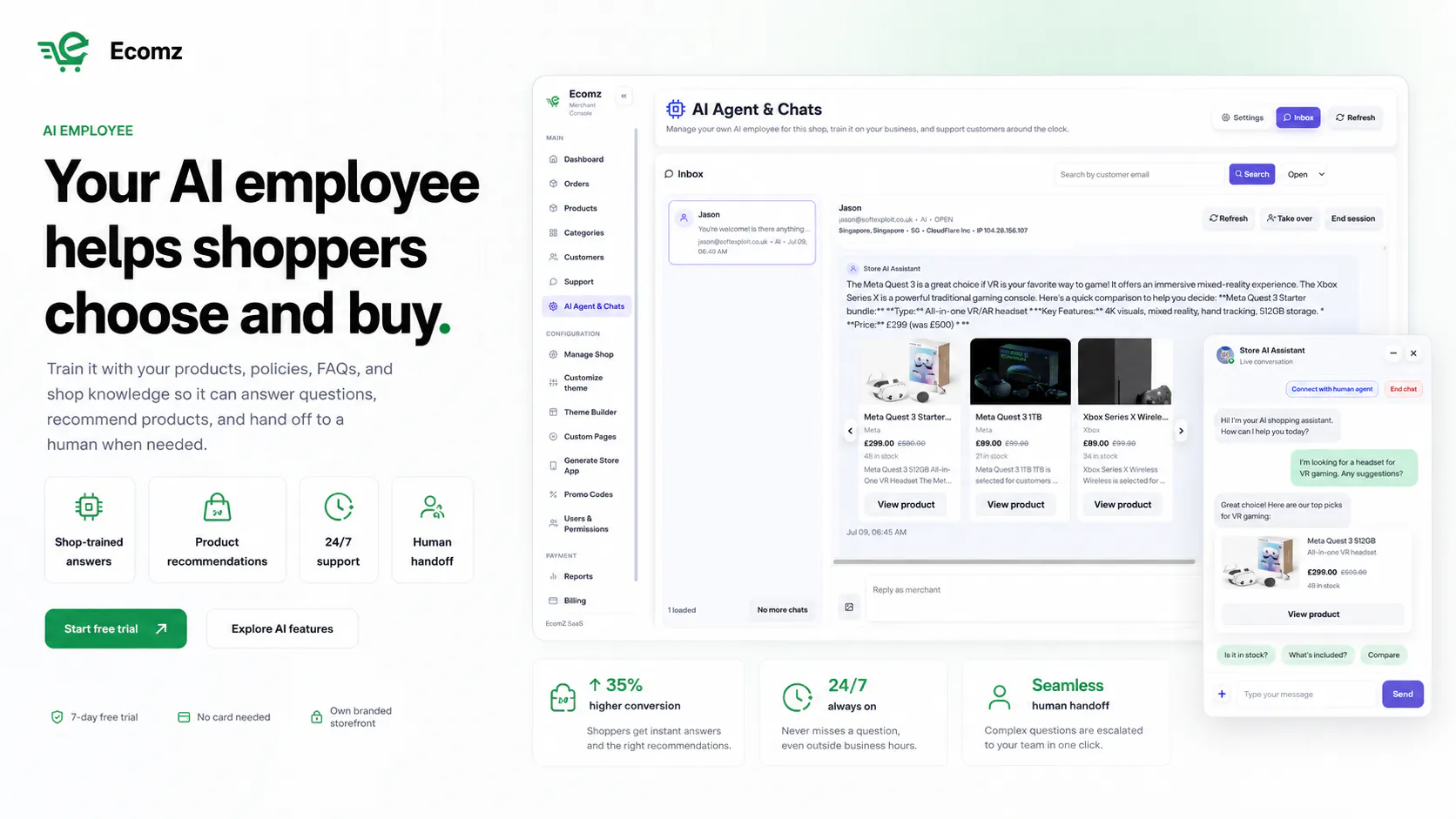Ecomz AI Multi-Tenant SaaS Store Builder gallery image