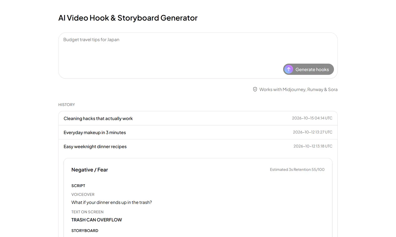 AI Video Hook Generator gallery image