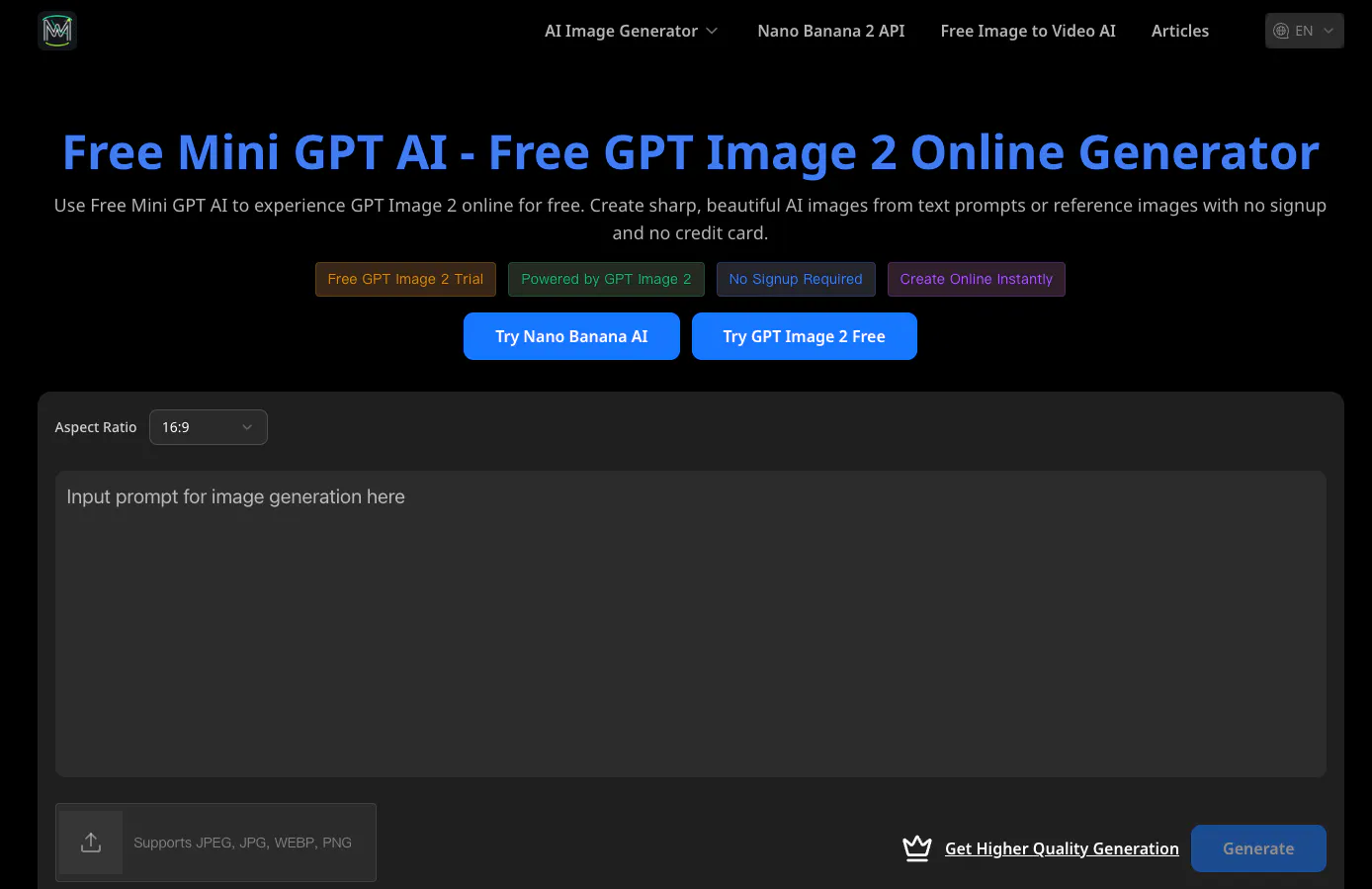 Free GPT Image 2 Online Generator gallery image