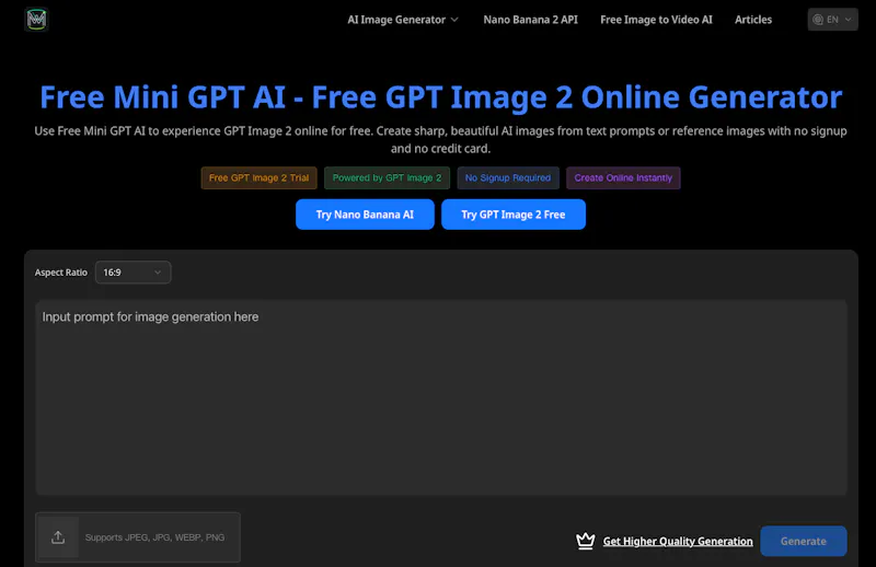 Free GPT Image 2 Online Generator screenshot 3