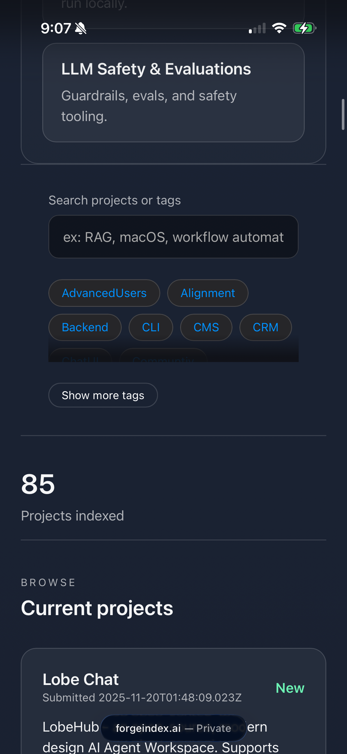 ForgeIndex - Main product screenshot demonstrating key features and user interface