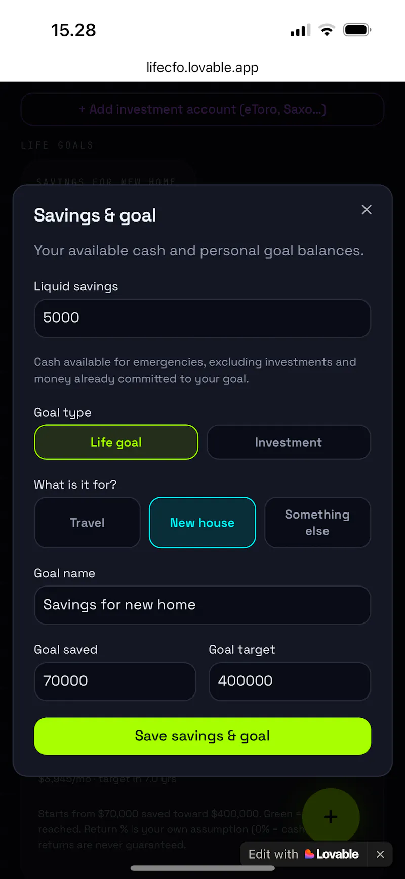 Life CFO screenshot 4