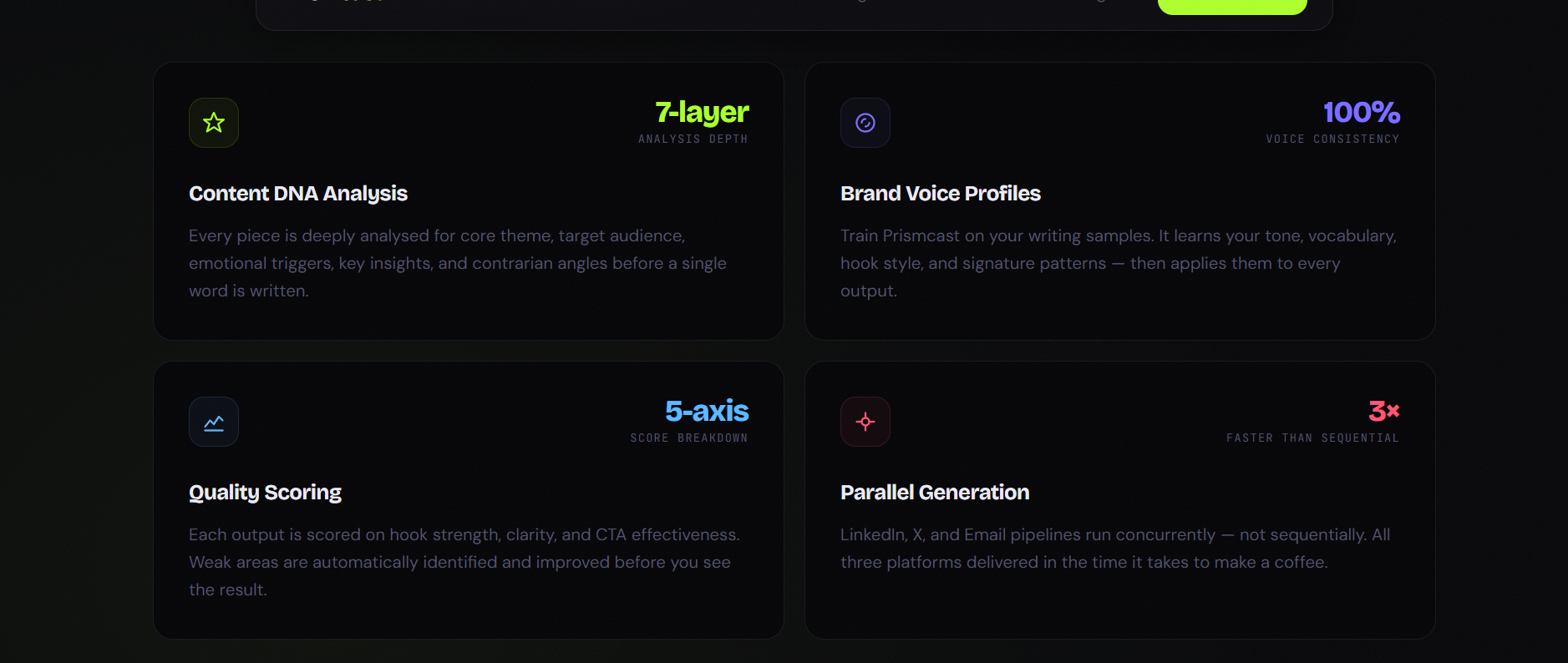 Prismcast — One Idea, Every Platform - Screenshot 2 showing product features and functionality