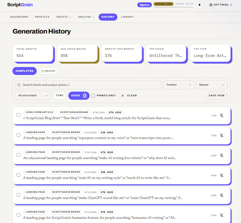 ScriptGrain - Write like you, at scale screenshot 9