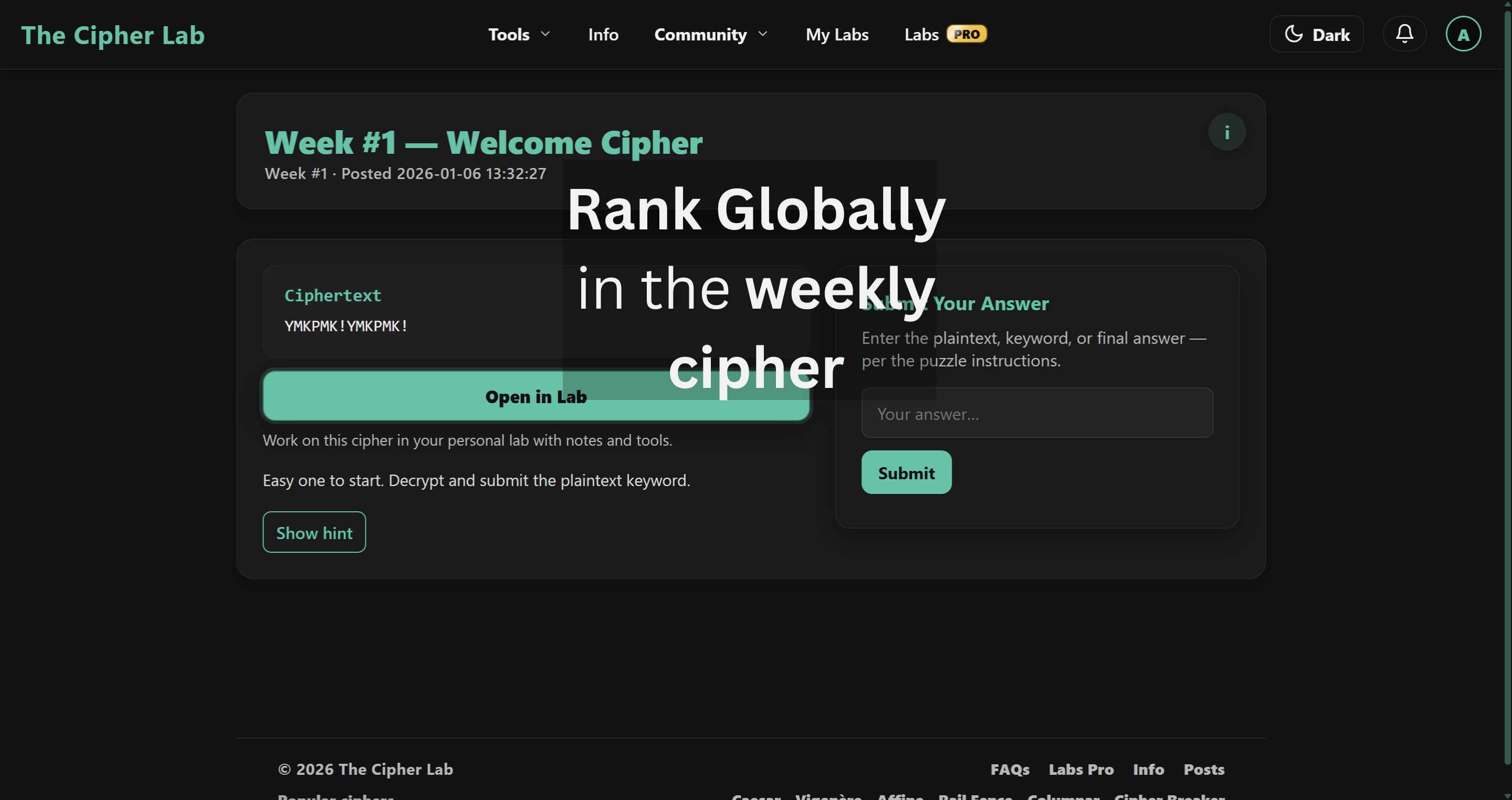 The Cipher Lab - Screenshot 4 showing product features and functionality