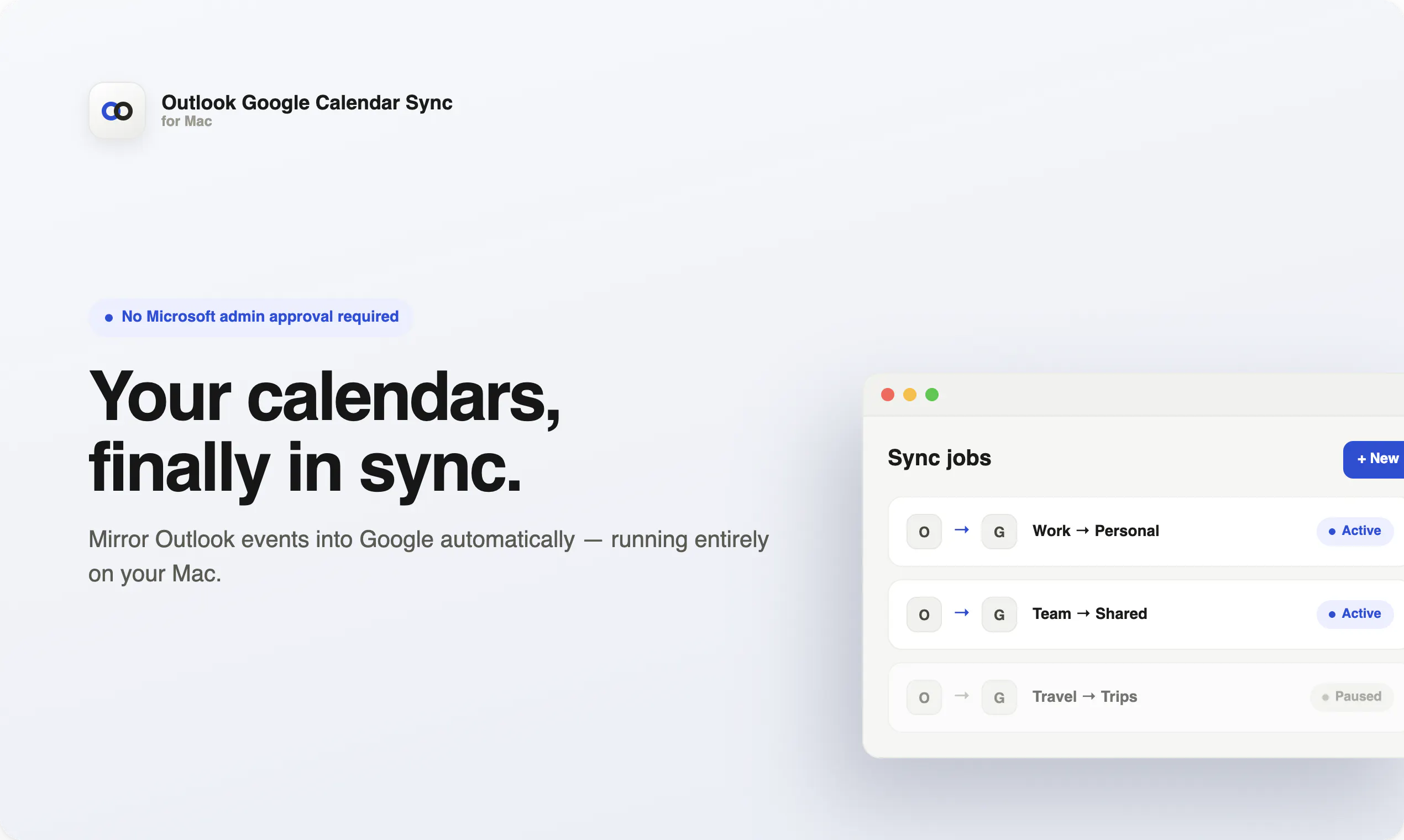 Outlook Google Calendar Sync for Mac screenshot 1