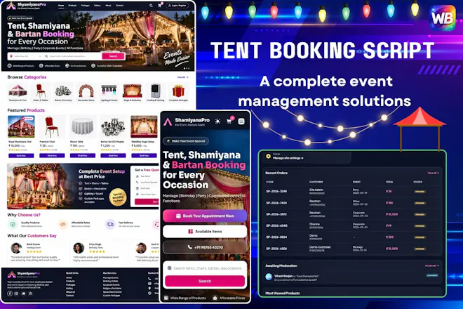 Tent Shamiyana Booking PHP Script gallery image
