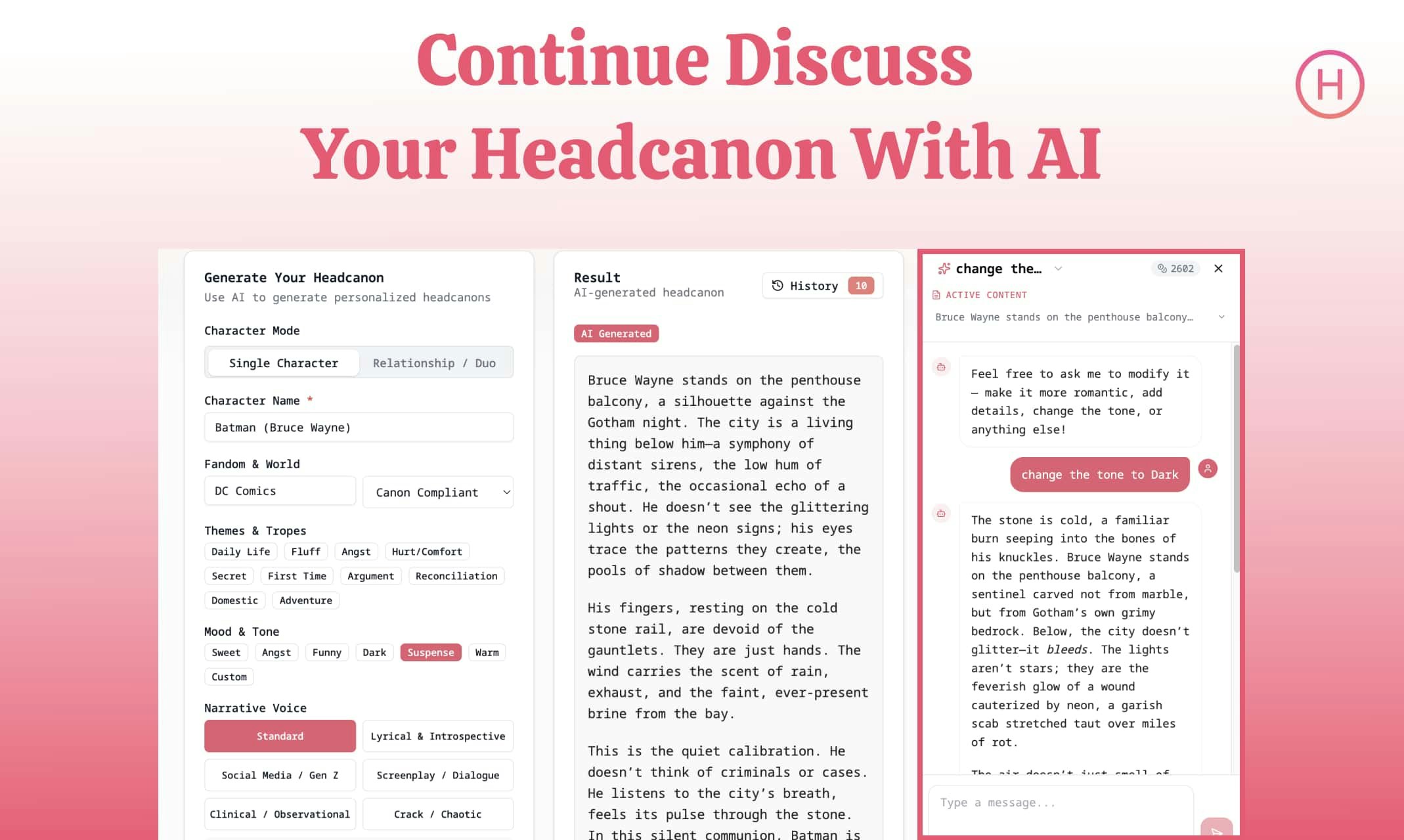 Headcanon Generator - AI Powerd gallery image