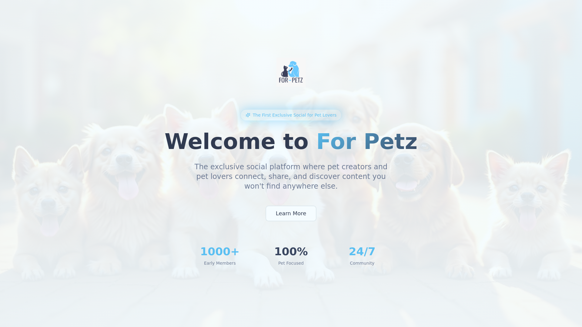 For Petz The first Social for Pet Lovers - Main screenshot showing features and interface