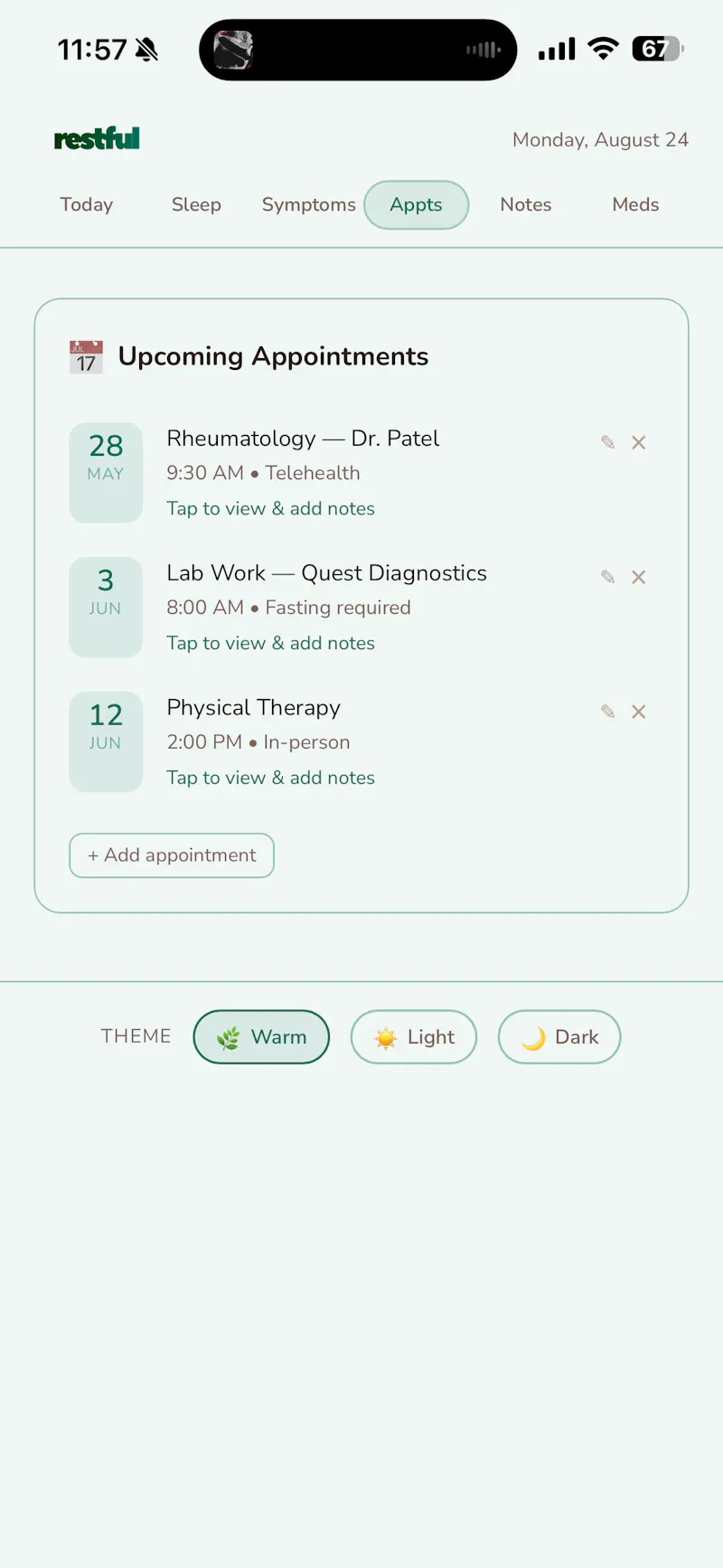 Restful: Chronic Illness Care screenshot 3