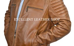 Mens Motorcycle Tan Leather Jacket media 3