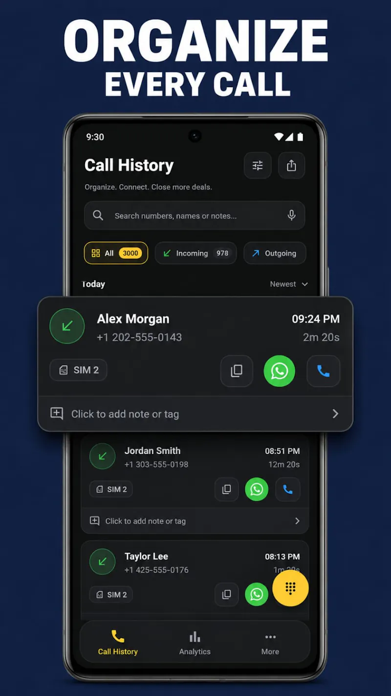 Telix : Dailer & Call Tracker screenshot 1