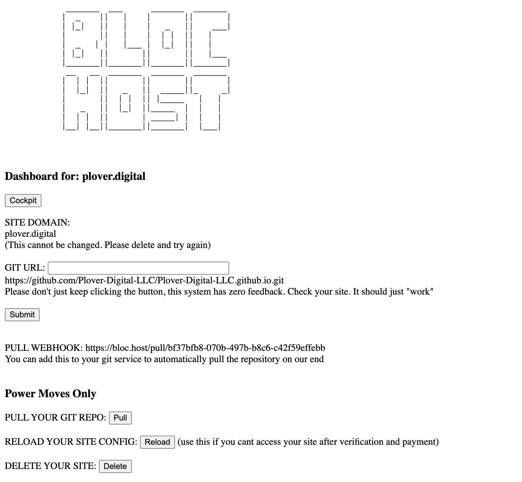 bloc.host - Dirt economico e morto semplice hosting statico media 3