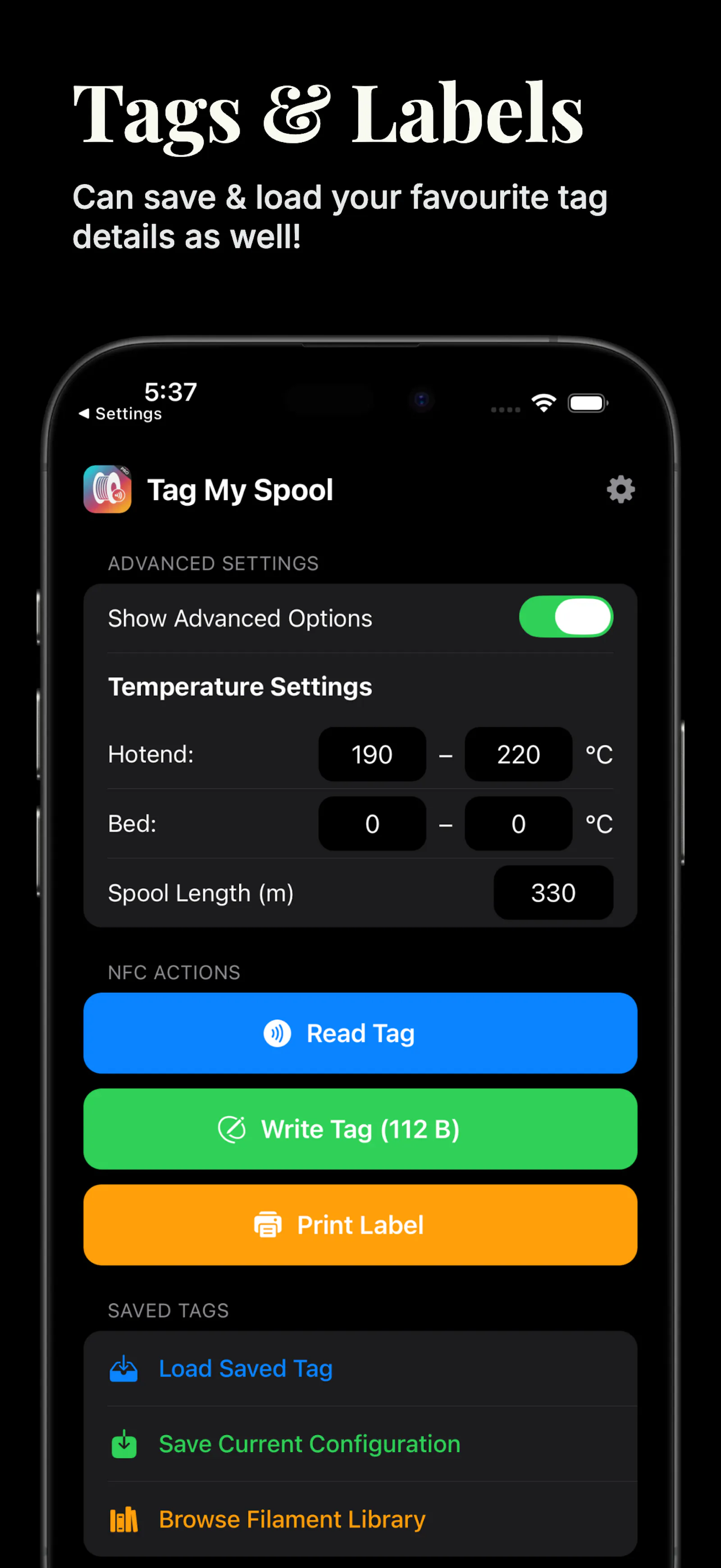 Tag My Spool – NFC Filament screenshot 4