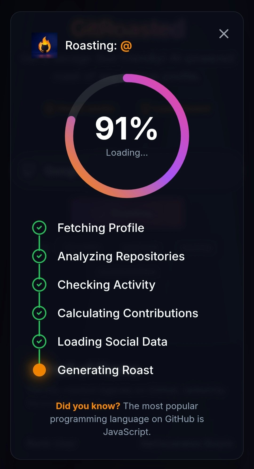 GitRoasted - Screenshot 2 showing product features and functionality