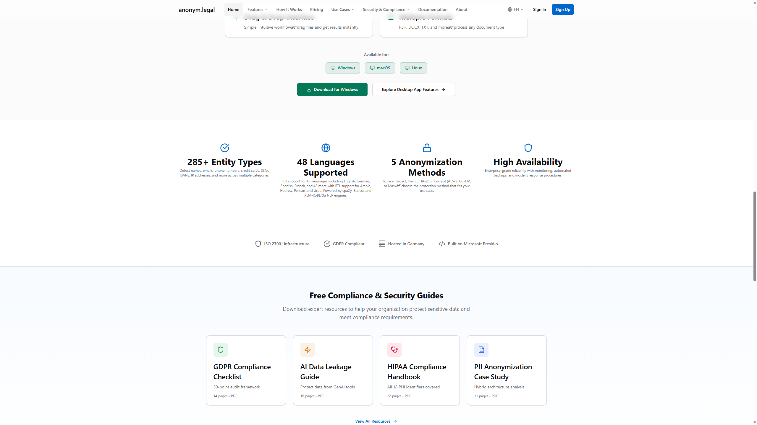 anonym.legal - Screenshot 3 showing product features and functionality