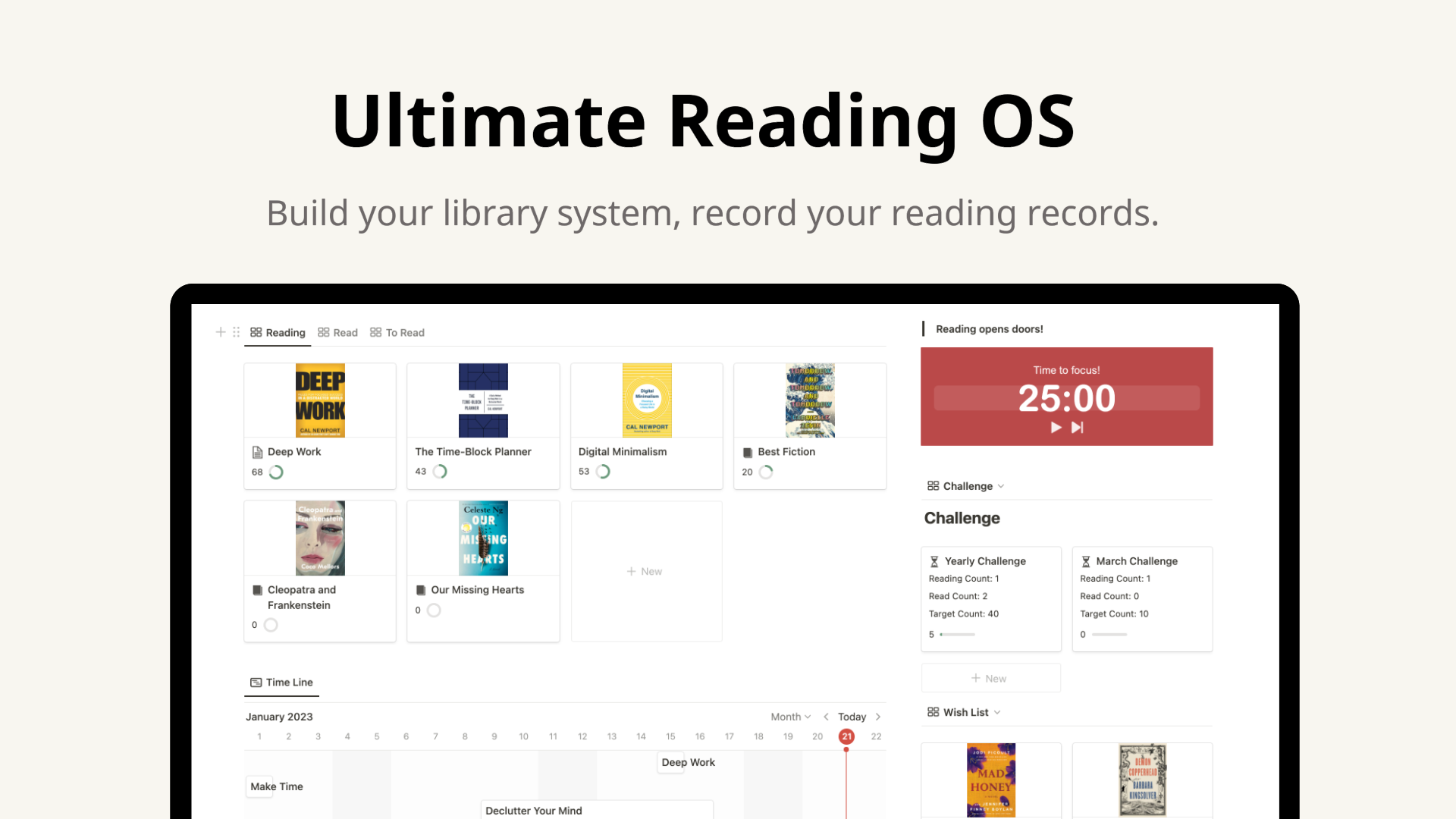 เทมเพลตความคิด: Ultimate Reading OS - จัดการบันทึกการอ่านทั้งหมดของคุณได้อย่างง่ายดาย media 1