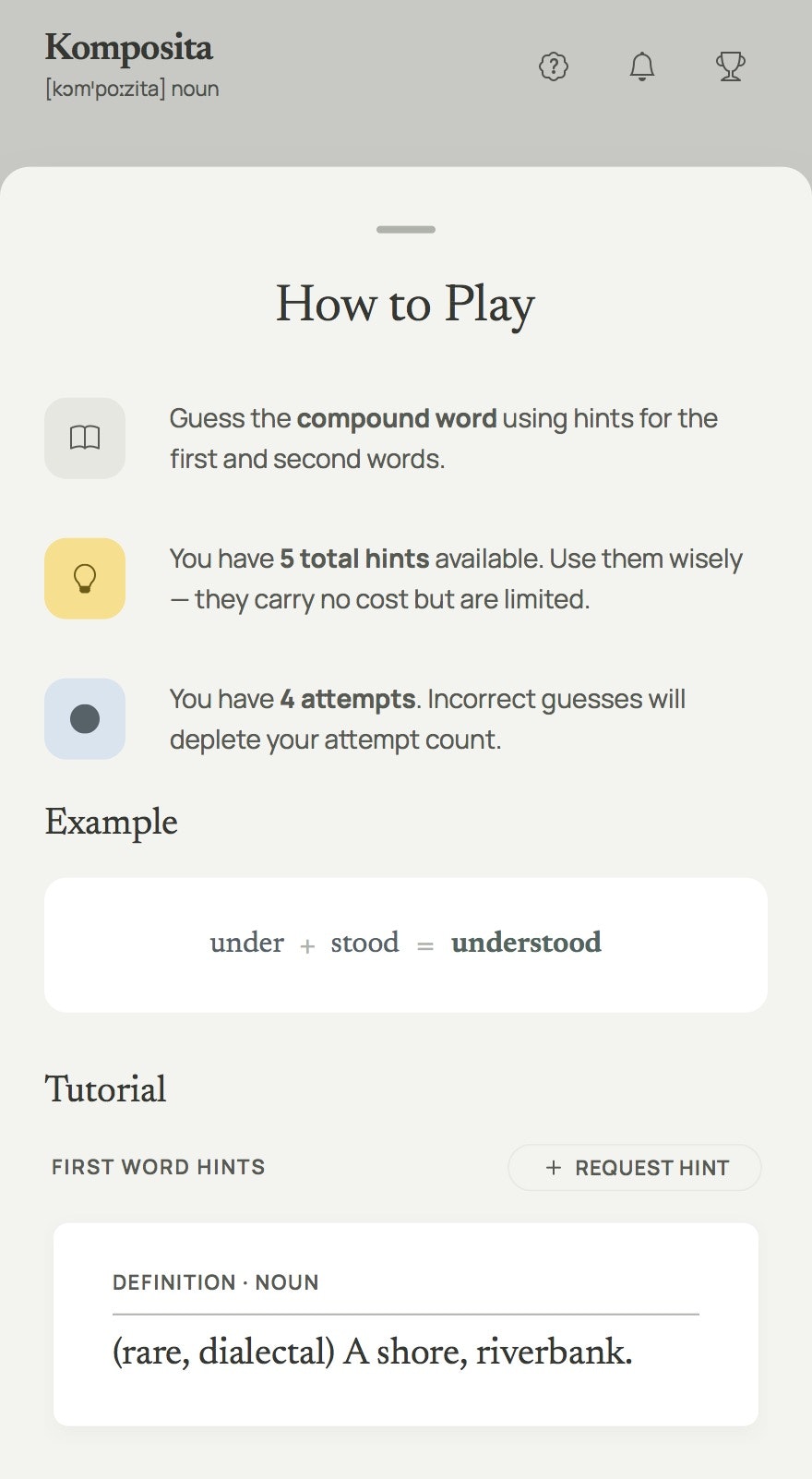Komposita — Daily Compound Word Puzzle gallery image