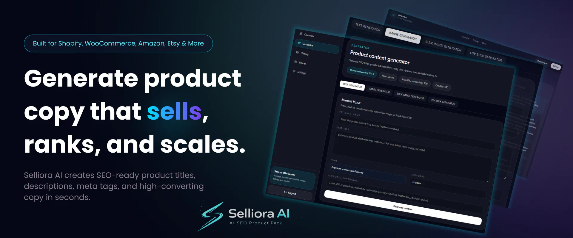Selliora AI product banner