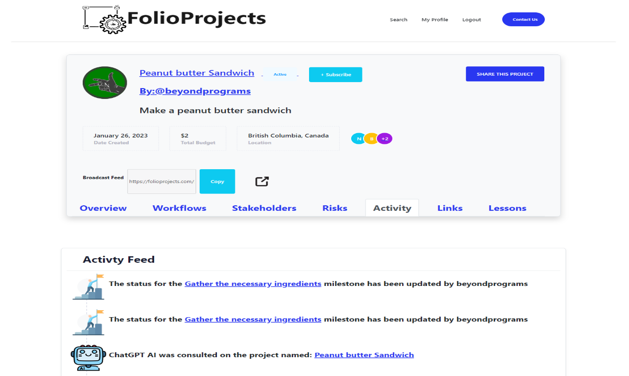 Media Folioprojects - AI project portfolio management SaaS 5