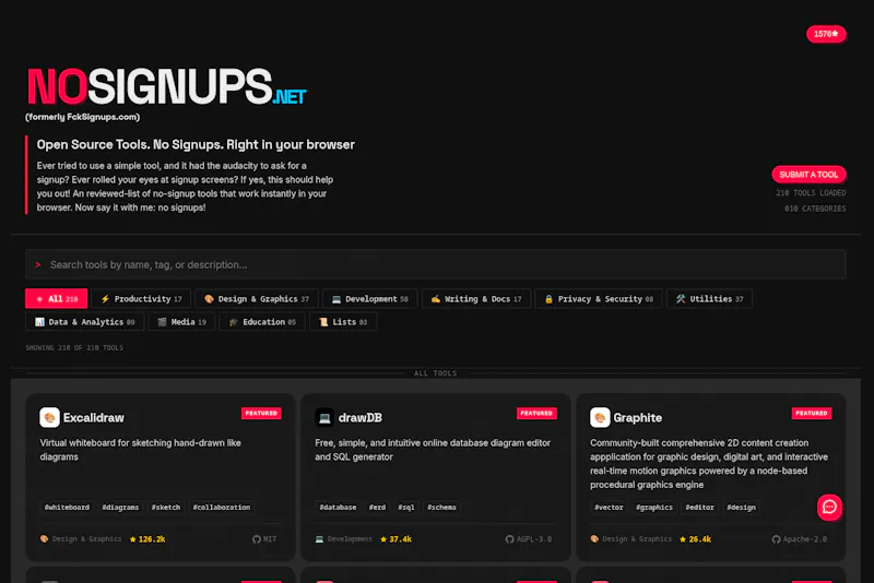 NoSignups.Net screenshot 1