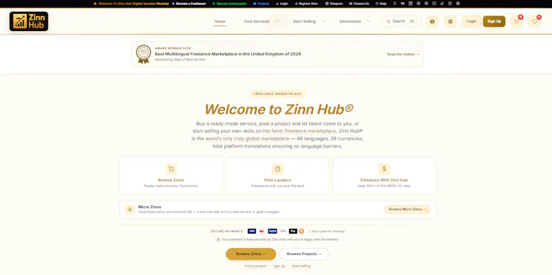 Zinn Hub Freelance Marketplace screenshot 3