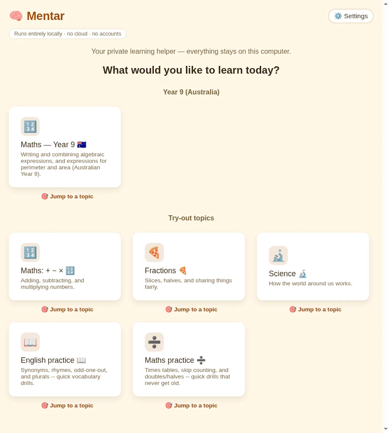 Mentar screenshot 1