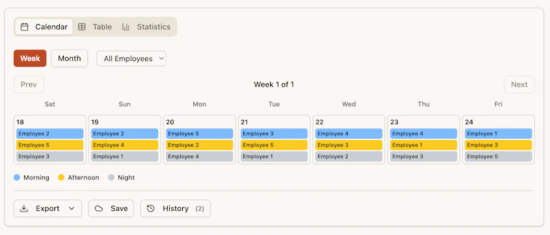 Shift Schedule Maker screenshot 2