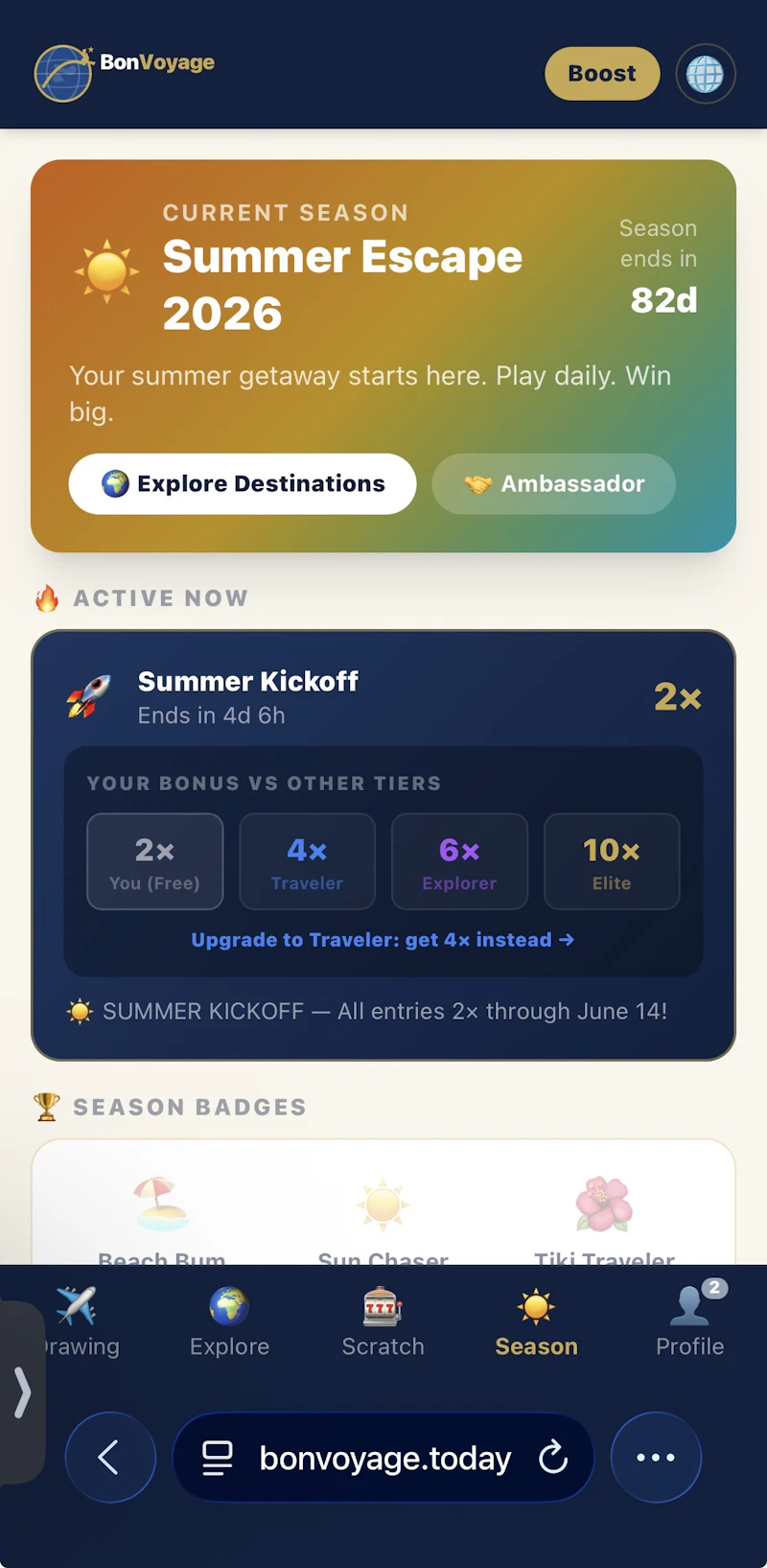 BonVoyage — Win a Vacation Every Day screenshot 5